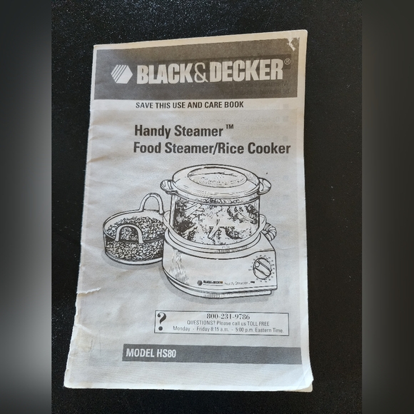 Black & Decker HS80 Handy Steamer Rice Cooker - White - With Manual- - Picture 9 of 9